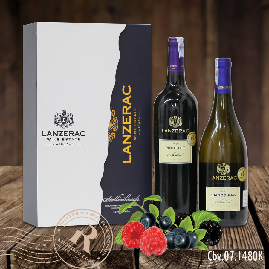 2 chai vang LanZerac và hộp đồng bộ sang trọng