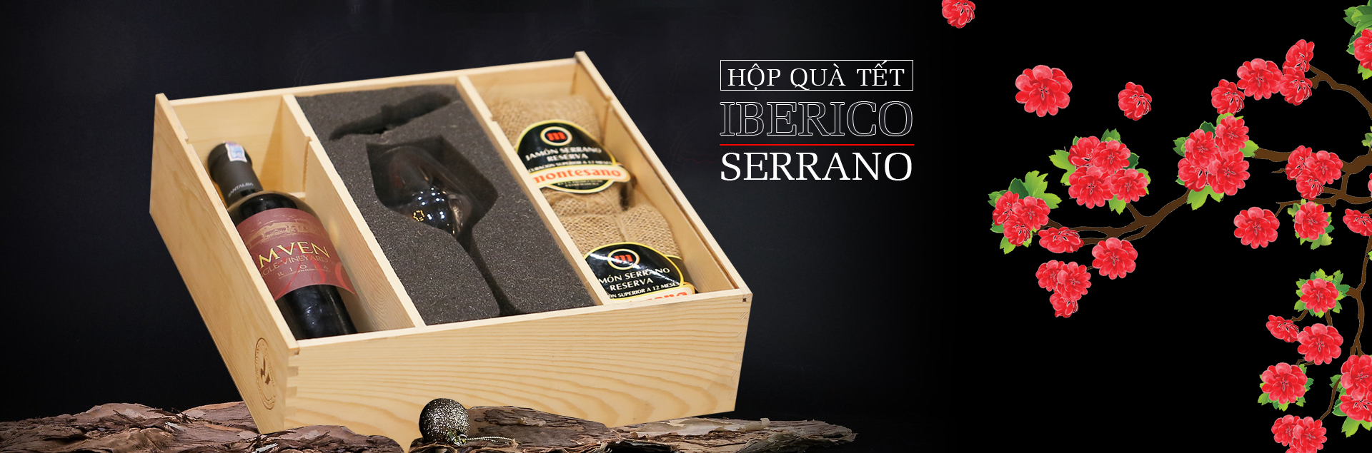 Combo Jamón Serrano Iberico + Rượu vang Tây Ban Nha