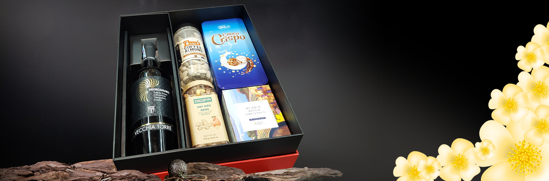 Hộp quà rượu vang Negroamaro - Ý