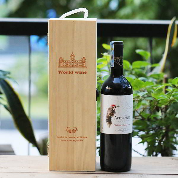 Vang Aves de sur Cabernet Sauvignin + hộp gỗ đơn