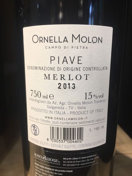 Rượu Vang Ý ROSSO DI VILLA DOC PIAVE Rượu Vang Ý ROSSO DI VILLA DOC PIAVE